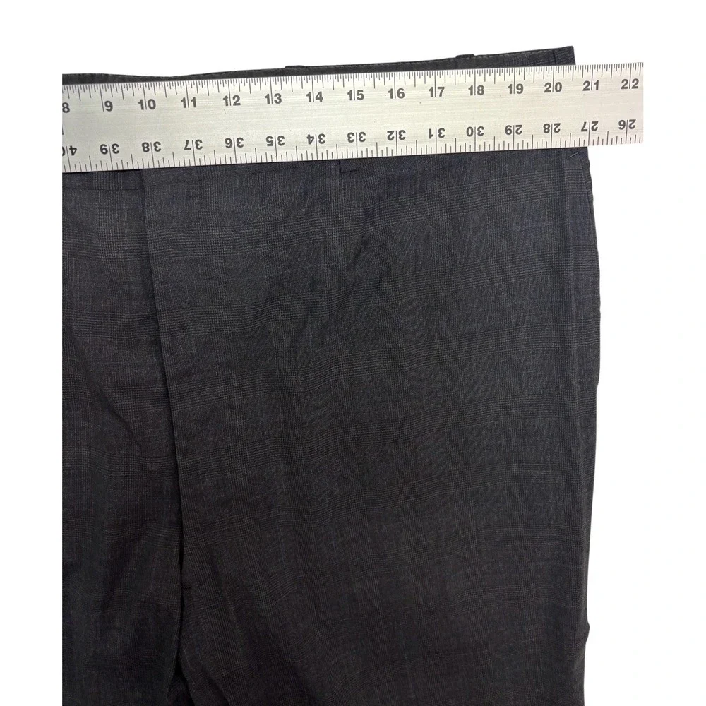 vtg 90s Oxxford Clothes 48R 40x31 Charcoal Plaid 2pc Pant Suit Bespoke USA Wool